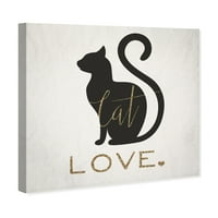 Wynwood Studio Animals Wall Art vászon nyomtatványok „macska szerelmes arany” macskák és cicák - fekete, arany