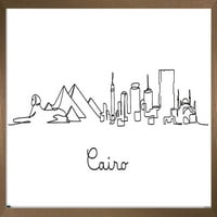 Line Art Skyline-Kairó Fali Poszter, 22.375 34