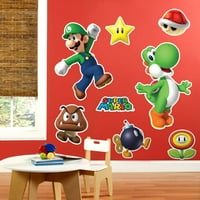 Super Mario Bros Mario, Luigi és Yoshi Giant Wall matricák kombinált készlet