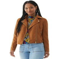 Scoop Women's Fau Suede Moto kabát