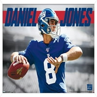 New York Giants-Daniel Jones Fali Poszter, 22.375 34