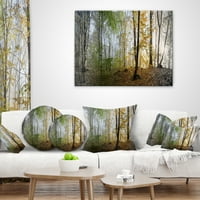 Designart Morning Forest Panoramic View - Tájfotózás dobja a párnát - 18x18