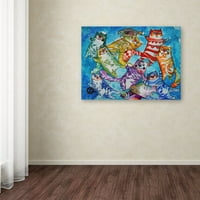 A „Macskák és halak” vászon művészete, Oxana Ziaka művészete