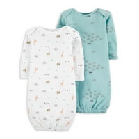 Kis bolygó Carter kisfiúja, lánya, nemi semleges alvó ruhák pizsamák, 2pk, újszülött-hónapok
