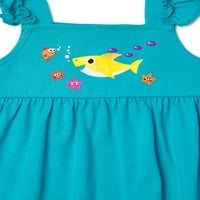 Baby Shark Baby & Toddler Girl Rompers, 2-Pack, Méretek 0-24m