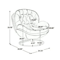 Aukfa forgó akcentus szék oszmánnal- tufikált háttér-morden bársonyos fekvőhely-leolvasó szék- 360 fokos forgó alap- Bézs