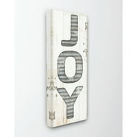 Stupell Industries Joy Holiday Karácsonyi Wood Texture Word DesignCanvas Wall Art készítette Jennifer Pugh művész által