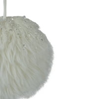 4 Fehér Fuzzy Gömb Beltéri Lógó Karácsonyi Dekoráció