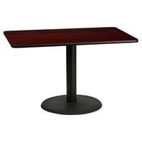 Flash bútorok 30 48 téglalap alakú fekete laminált asztallap 24 kerek asztal magasság bázis