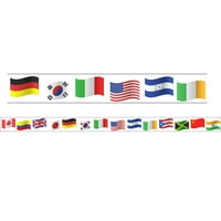 Charles Leonard Világ Zászlók téma mágneses határok kárpitok, téglalap vágás, 24 ' csomagonként