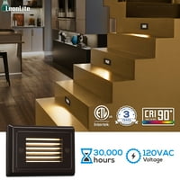 120 V -os tompítható LED -es lámpák, IP -vízálló, beltéri és kültéri lépcsőfüggő, 3000 ezer meleg fehér, 30000 órás élettartam,