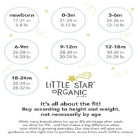 Kis csillag Organic Baby Unise 4pk rövid ujjú test, méret újszülött-24m