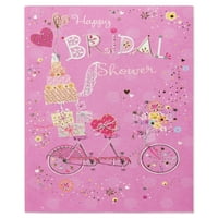 Amerikai üdvözlet kerékpár boldog menyasszonyi zuhany esküvői kártya fóliával