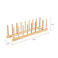 Bambuszlemez -tartó - Wood Függőleges edényszervező PEG tábla konyha és otthoni tároláshoz - lemezek, edényfedők, könyvek, tabletták,