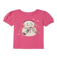 Garanimals Baby & Toddler Girls Rövid ujjú Puff hüvely póló, méretek 12m-5t
