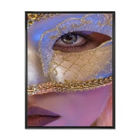 Velencei maszk a női arc keretezett fotózás vászon művészeti nyomtatás