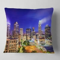 Designart Charlotte North Carolina Cityscape - CityScape Drow Pillow - 16x16