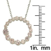 Kollekció sterling ezüst rózsaszín köbös cirkónium -kör utazás nyaklánc
