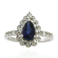 Jay Heart Designs Sterling Silver Sapphire -t készített és fehér zafírgyűrűt készített