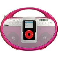 Sylvania hordozható sztereó rádió iPod dokkolóval, SIP1005B-rózsaszín