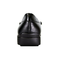Sonya széles szélességű mokaszin dizájn kényelmi bőr cipők fekete 8