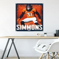 Denver Broncos - Justin Simmons fali poszter pushpins, 22.375 34