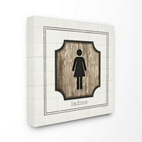 A Stupell Lakberendezés egyszerű fehér és szomorú fa megjelenés női fürdőszoba jel