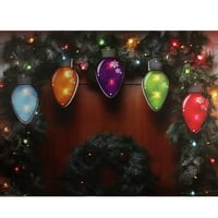 7.25 'többszínű csillogó C izzó karácsonyi fény koszorúér tiszta mini lámpákkal - fehér huzal