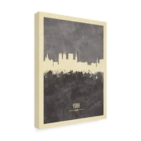 Védjegy Szépművészet 'York England Skyline Grey' vászon művészete, Michael Tombsett