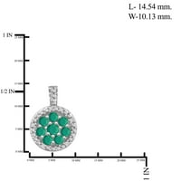 Carat T.G.W. Smaragd és fehér gyémánt akcentus ezüst négyrészes klaszter ékszerkészlet