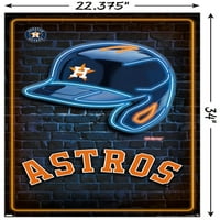 Houston Astros - Neon sisak fali poszter, 22.375 34