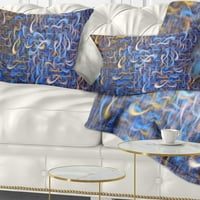 Designart Blue Golden akvarell fraktálművészet - Absztrakt dobás párna - 12x20