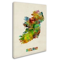 Védjegy Szépművészet Írország akvarell térkép vászon művészete, Michael Tompsett
