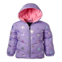 Limited Tooute Toddler Girl Chevron Stepred Puffer kabát, Méret 2T-4T