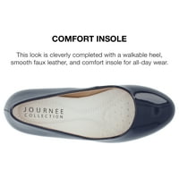 Journee Collection női Luu Comfort Sole Sole széles szélességű kerek lábujj alacsony blokk sarokszivattyúk