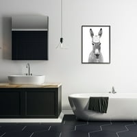 Stupell Industries Szamár WC-Papír Vicces Fürdőszoba Állatok & Rovarok Festés Fekete Keretes Művészet Nyomtatás Wall Art