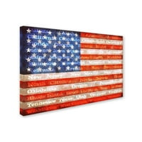 Védjegy Képzőművészet Amerikai Államok zászlókkal canvas művészete Michelle Calkins