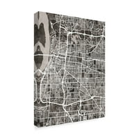 A Memphis Tennessee City Map Black 'vászon művészete, a Memphis Tennessee City Map Art, Michael Tompsett művészete
