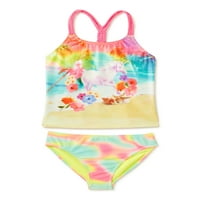 Wonder Nation Girls Unicorn Nyomtatott Tankini, 2 Részes Fürdőruha Szett, Méretek 4 - & Girls Plus