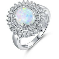Pori ékszerészek ovális fehér opál 18 kt fehér aranyozott gyűrű