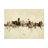 Michael Tombsett 'Miami Florida Skyline Vintage' Canvas Art