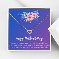 Anyák napi nyaklánca és kártya, ajándék anya számára, ajándék neki, kártya nyaklánc anyák napján, szív nyaklánc az anyák napjára,