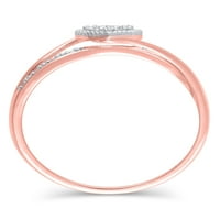 Gyémánt akcentus tartsa meg a kezemet a gyémánt szív ígéret gyűrű 10 k -os rózsaszín aranyban, 6. méret