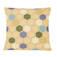 Designart Retro Hexagon Patternx 'Század közepe Modern dobás párna - 18x18