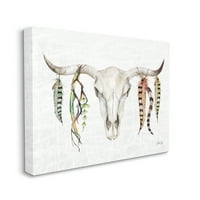 Stupell Industries Longhorn Animal Koponya délnyugati szarvasmarha -mintás, 24, tervezés: Marla Rae