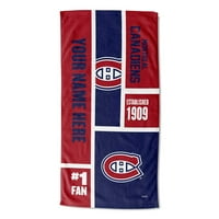 Montreal Canadiens NHL Colorblock személyre szabott strand törülköző, 30 60