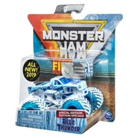 Monster Jam, Tűz És Jég Kék Mennydörgés Monster Truck, Öntött Jármű, Exkluzív, 1: Skála