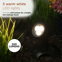 Alpine Corporation készlet tó lámpák meleg fehér LED lámpák, transzformátor, és Fotocella
