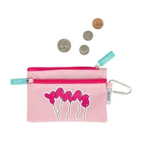 Yoobi, érme pénztárca, dupla cipzár, lapos, w rózsaszín yaaas léggömbök és kulcstartó - őszibarack