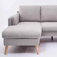 Aukfa 84.6 reverzibilis szekcionált kanapé a nappalihoz, pamuthoz, világosszürke